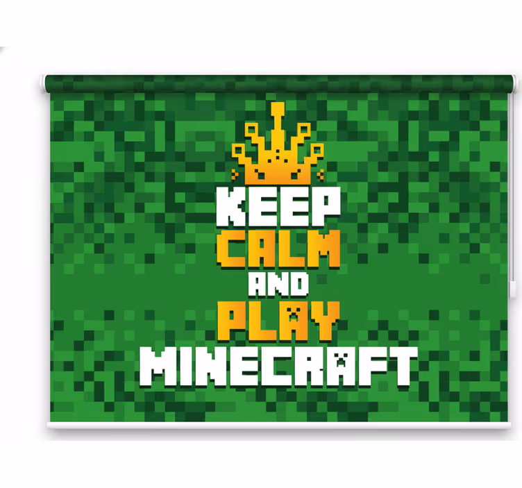 Roleta gamer zachowaj spokój i graj w minecraft - TenStickers