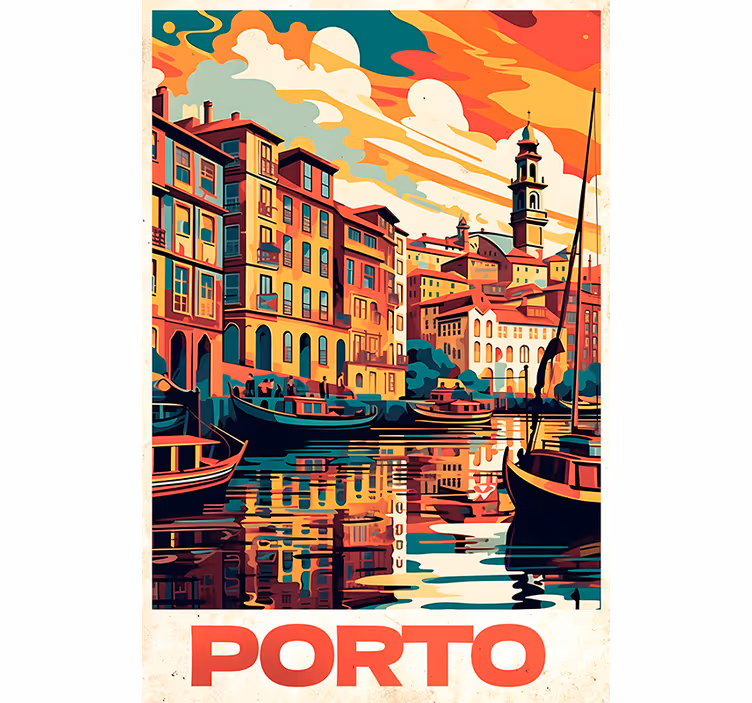 Roleta vintage plakat oporto - TenStickers