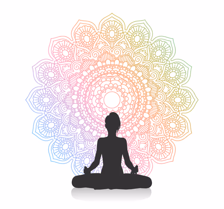 Roleta do łazienki mandala z tęczowym motywem - TenStickers