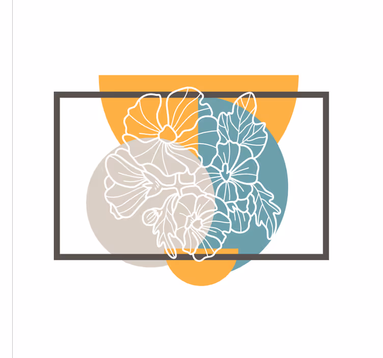 Roleta do biura w urocze minimalistyczne kwiaty - TenStickers