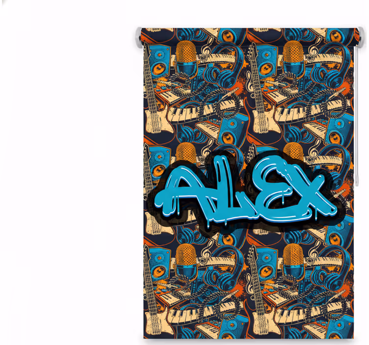 Roleta dla nastolatka z personalizowanym graffiti muzycznym - TenStickers