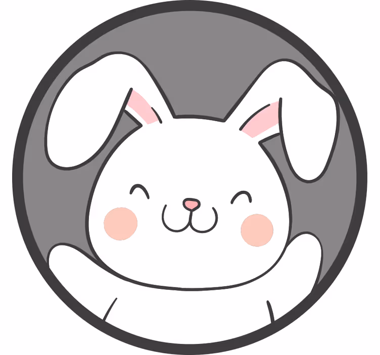 Śmieszna roleta szary królik nordycki - TenStickers