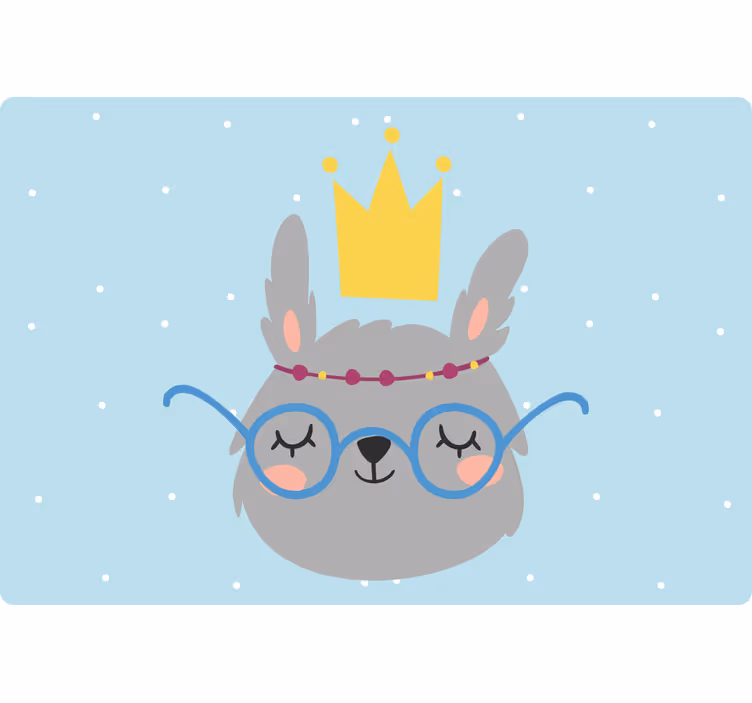 Śmieszna roleta królik z koroną - TenStickers