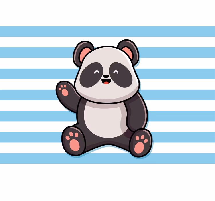 Śmieszna roleta z wesołą pandą na paski - TenStickers