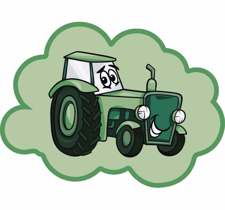 Śmieszna roleta zielony traktor - TenStickers