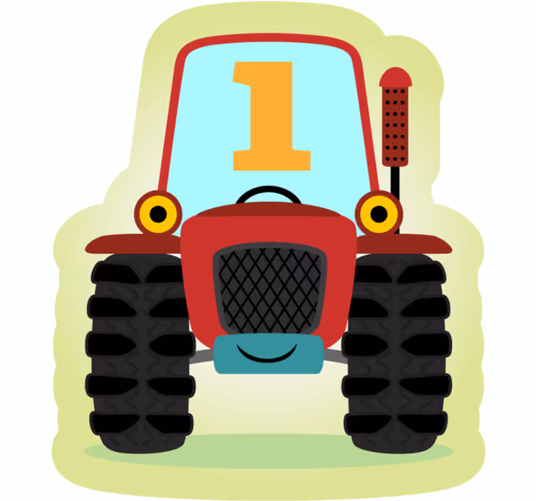 Śmieszna roleta traktor numer 1 - TenStickers