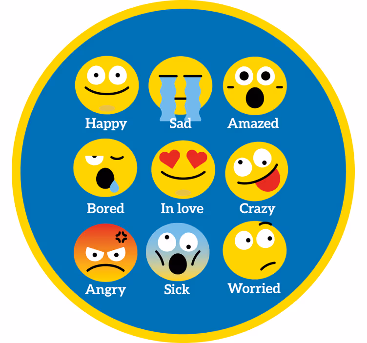 Śmieszna roleta z emocjonalnym dywanem - TenStickers