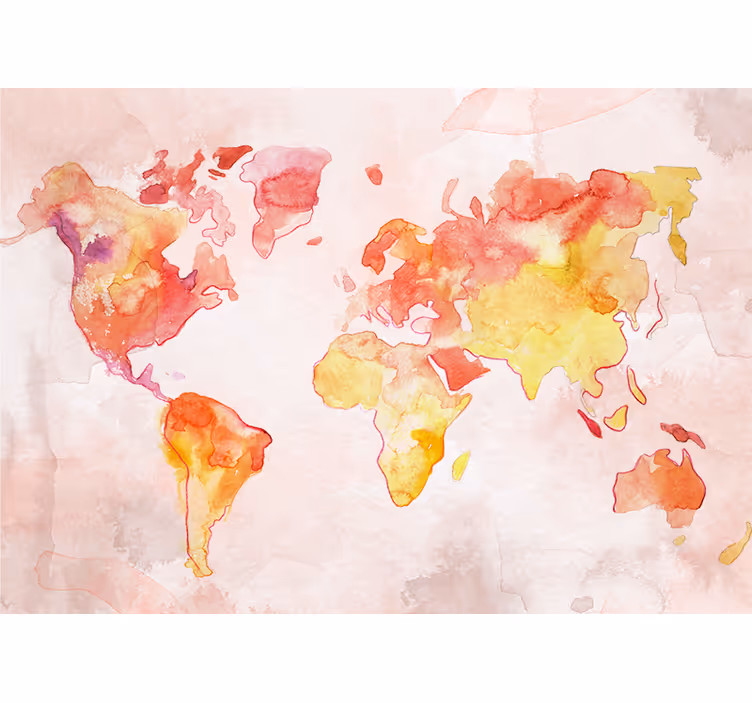 Roleta z mapą świata w pastelowych kolorach - TenStickers