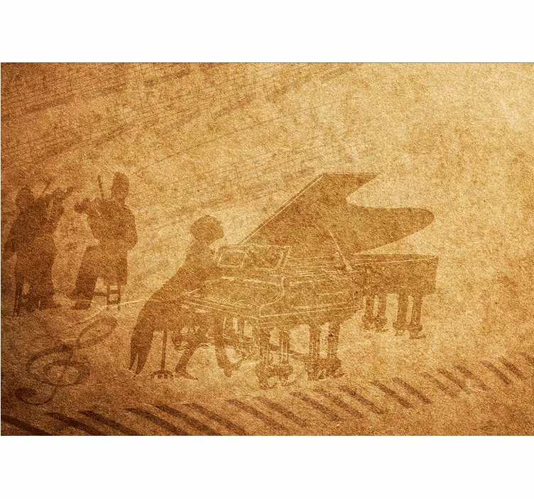 Rustykalna roleta z motywem fortepianu vintage - TenStickers