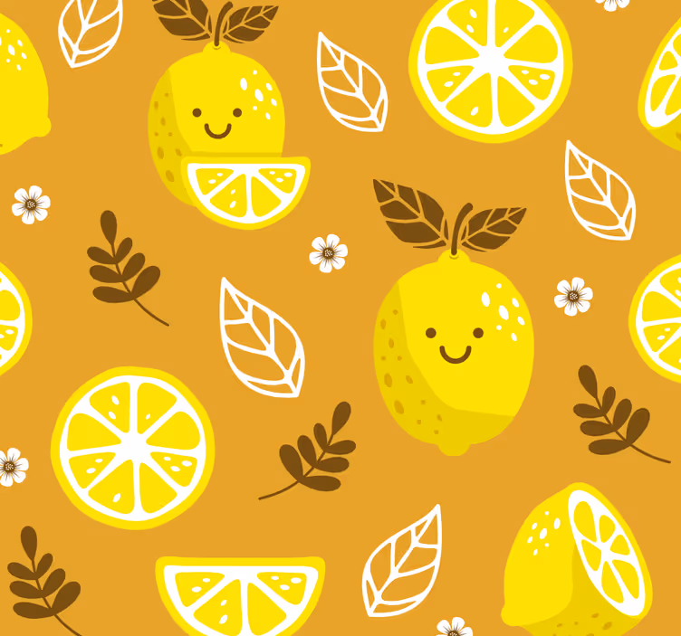 Pomarańczowa roleta uśmiechnięte cytryny - TenStickers