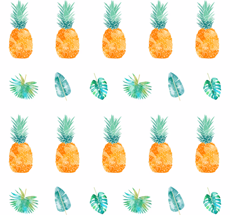 Pomarańczowa roleta w ananasy - TenStickers