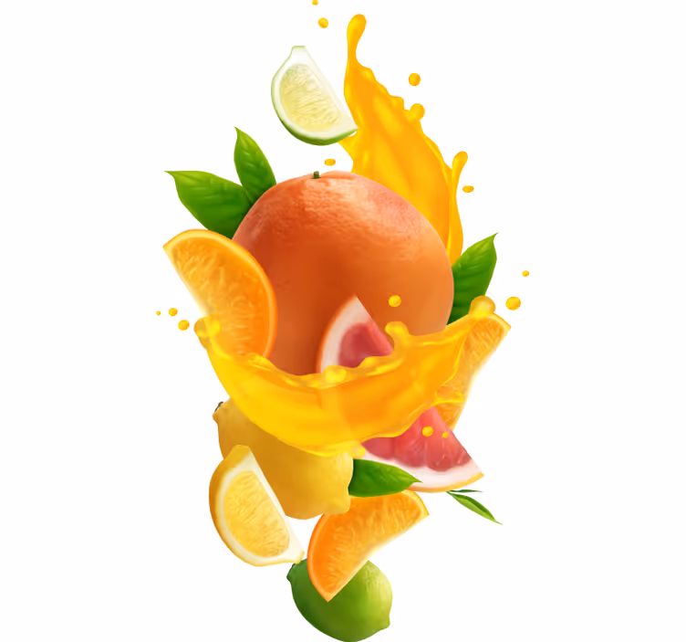 Pomarańczowa roleta z owocowym splash - TenStickers