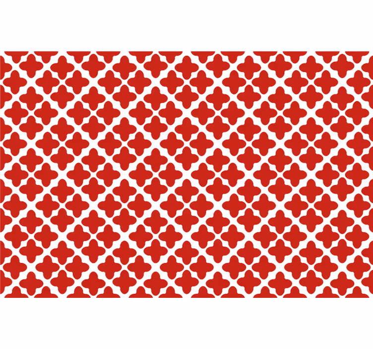 Czerwona roleta z białym geometrycznym wzorem - TenStickers