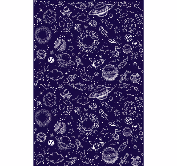 Roleta dla nastolatka rysunki planet w doodlu - TenStickers