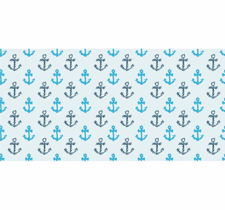 Roleta do łazienki w zniekształcone niebieskie kotwice - TenStickers