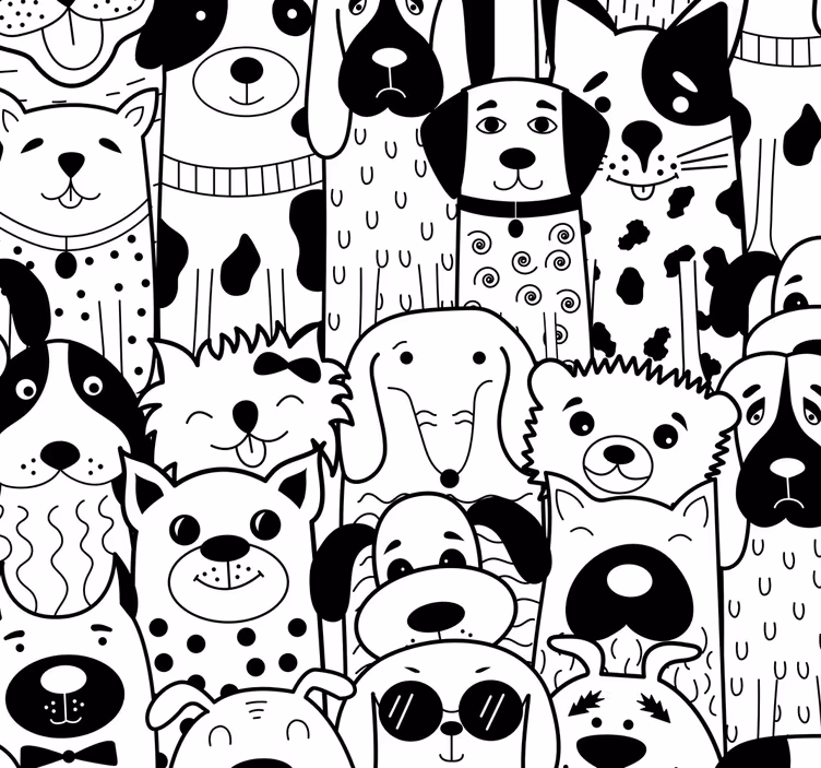 Roleta do pokoju dziecięcego w psy w różnych wzorach - TenStickers