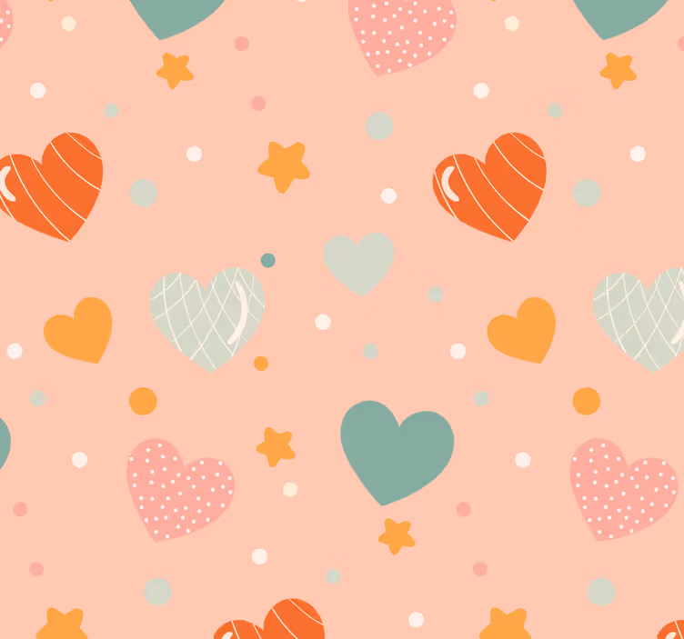 Roleta do pokoju dziecięcego w serca i gwiazdki - TenStickers
