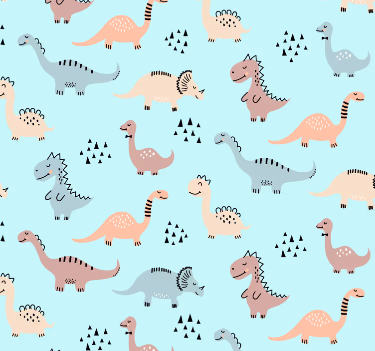 Roleta do pokoju dziecięcego z dinozaurami na niebieskim tle - TenStickers