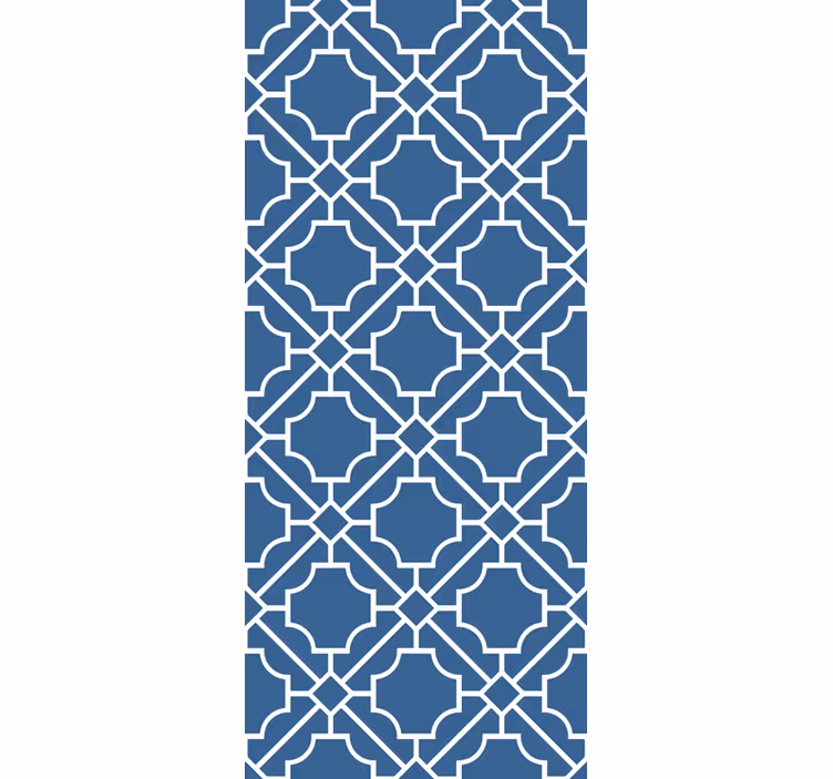 Roleta do przedpokoju w geometryczny wzór biało-granatowy - TenStickers