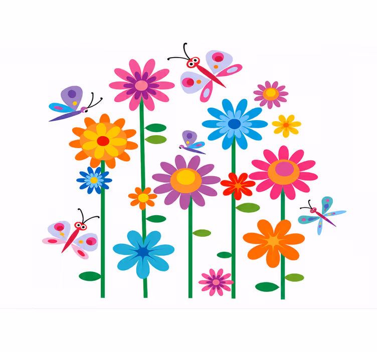 Roleta dla dzieci w radosne kwiaty - TenStickers