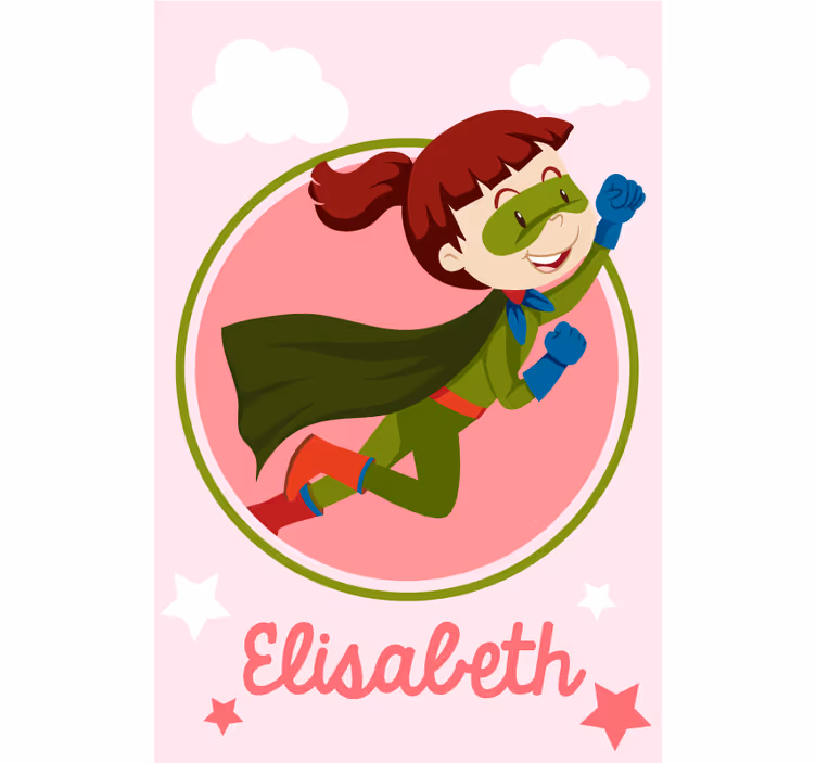 Rolety z superbohaterami zielona superwoman z imieniem - TenStickers