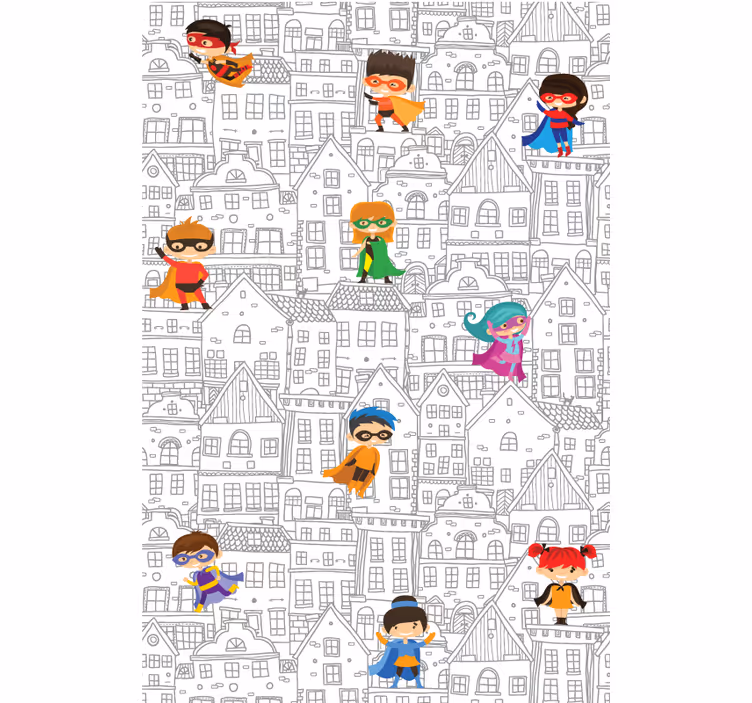 Roleta z superbohaterami miejskich superbohaterów - TenStickers