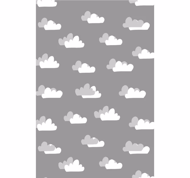 Szara roleta do salonu wzór chmury cumulus - TenStickers