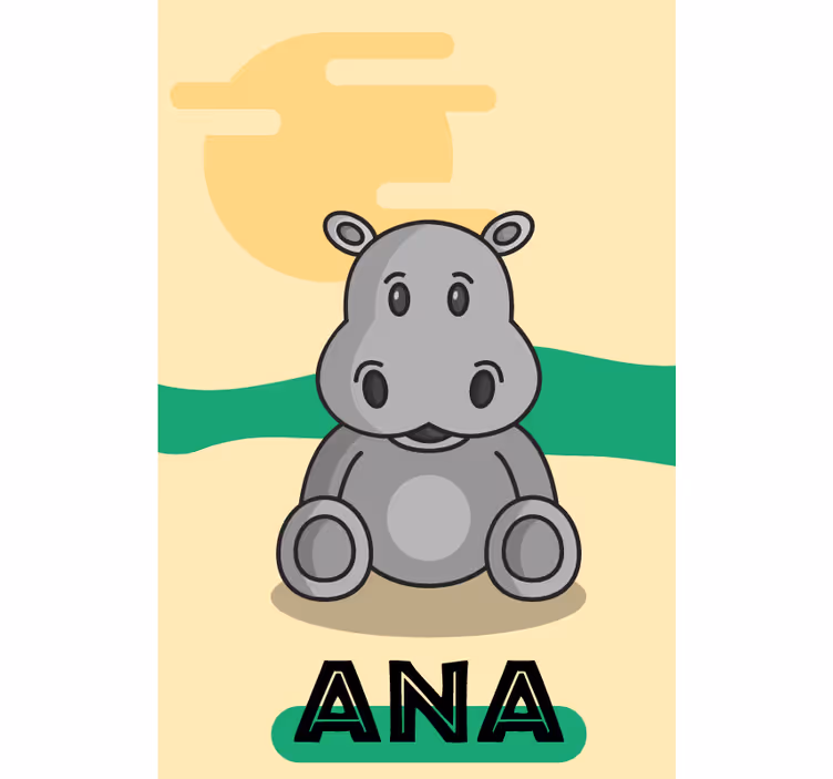 Roleta w zwierzęta konfigurowalny hipopotam - TenStickers