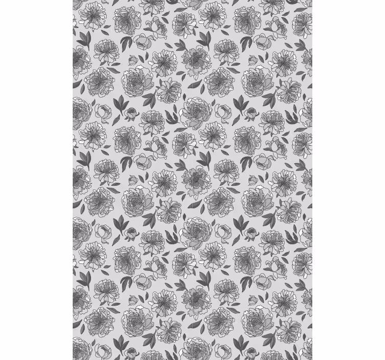 Roleta w kwiaty monochromatyczny wzór piwonii - TenStickers