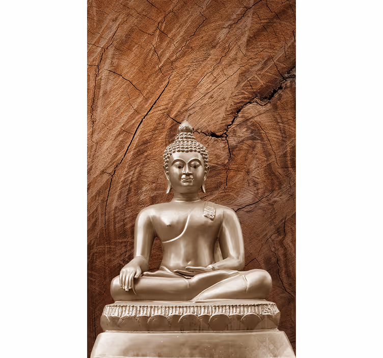 Roleta medytacja Drewniany budda - TenStickers