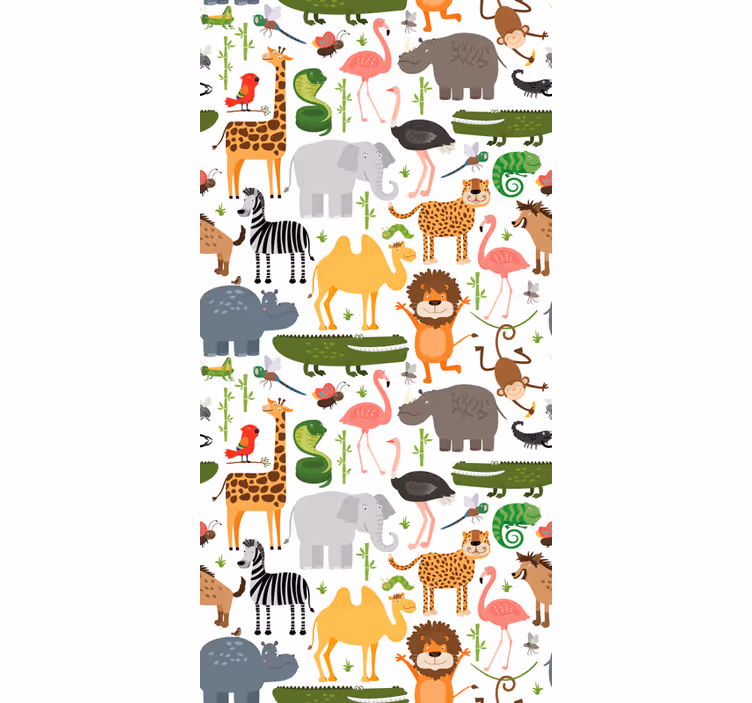 Rolety dla dzieci Wielokolorowe zwierzęta - TenStickers