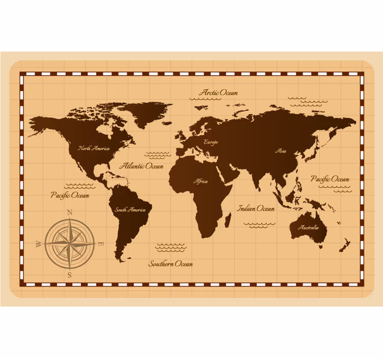 Roleta vintage mapa świata Atlas - TenStickers