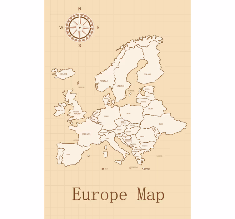 Roleta z mapą świata europa na beżowym tle - TenStickers