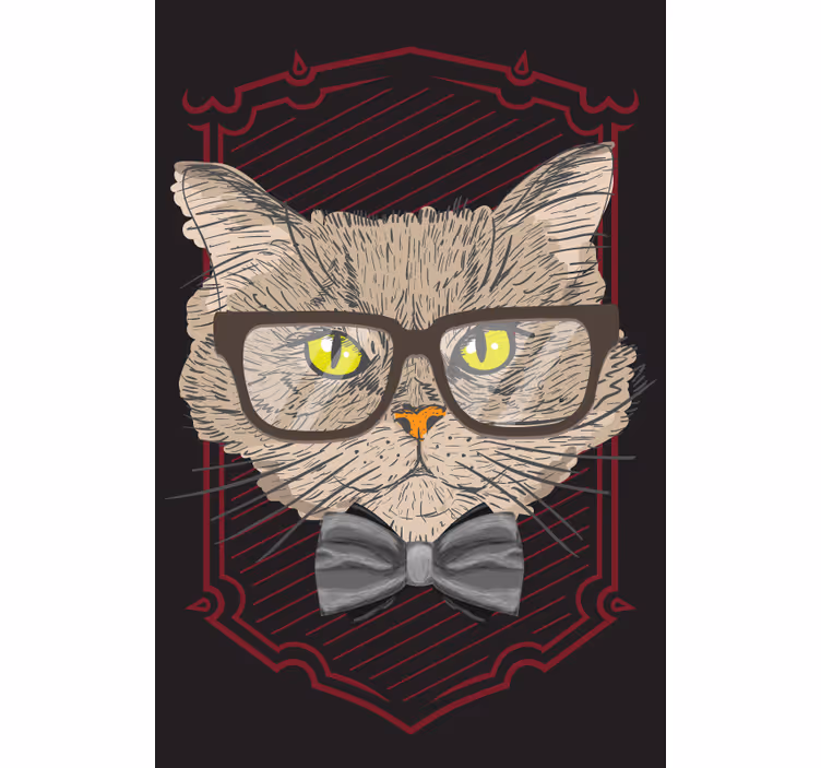 zabawne rolety Kot w okularach - TenStickers