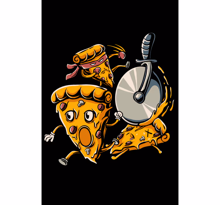 Zabawna roleta animowane kawałki pizzy - TenStickers