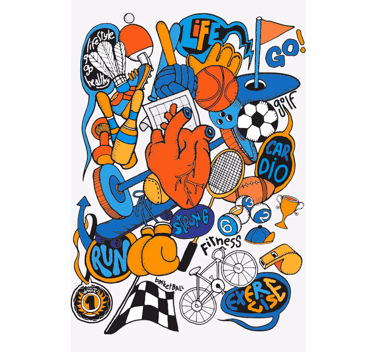 rolety na okno sportowe Sporty kolażowe - TenStickers