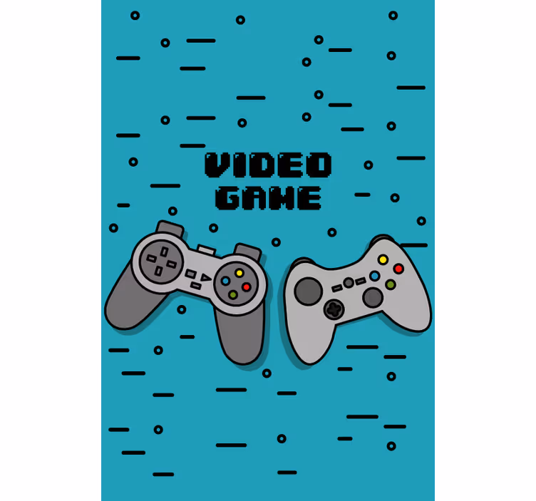Roleta gamer Dwa kontrolery retro - TenStickers