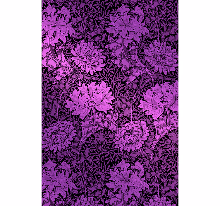 Roleta w kwiaty fioletowy motyw botaniczny - TenStickers