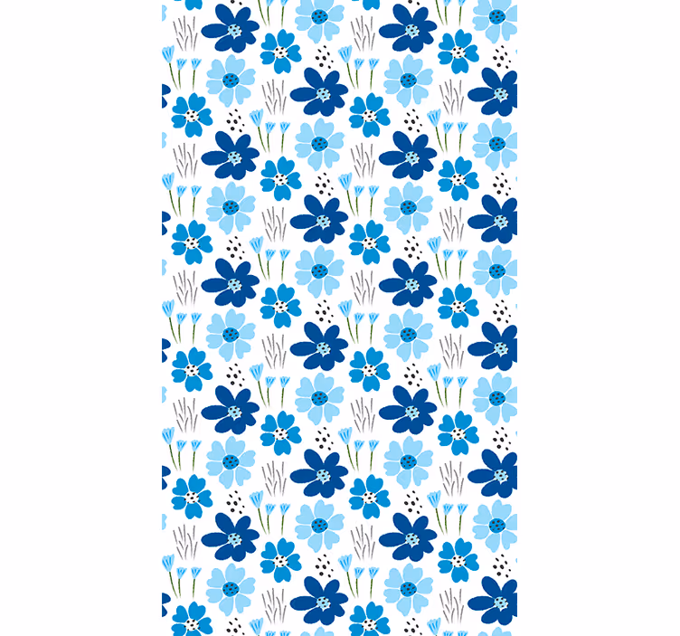 rolety w kwiaty Różne niebieskie kwiaty - TenStickers