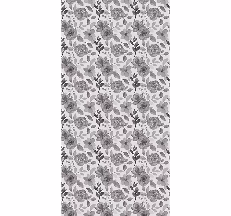 Roleta w kwiaty eleganckie szare florystyki - TenStickers
