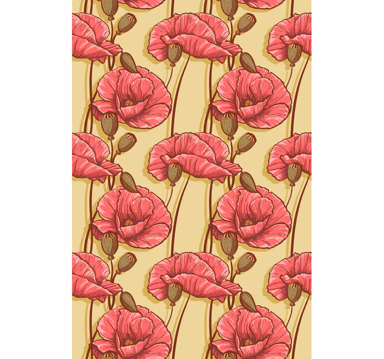 rolety w kwiaty Wzór vintage czerwonych maków - TenStickers