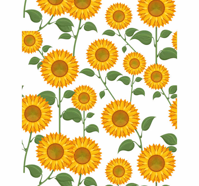 Roleta z kwiatami i roślinami słonecznikowy motyw botaniczny - TenStickers