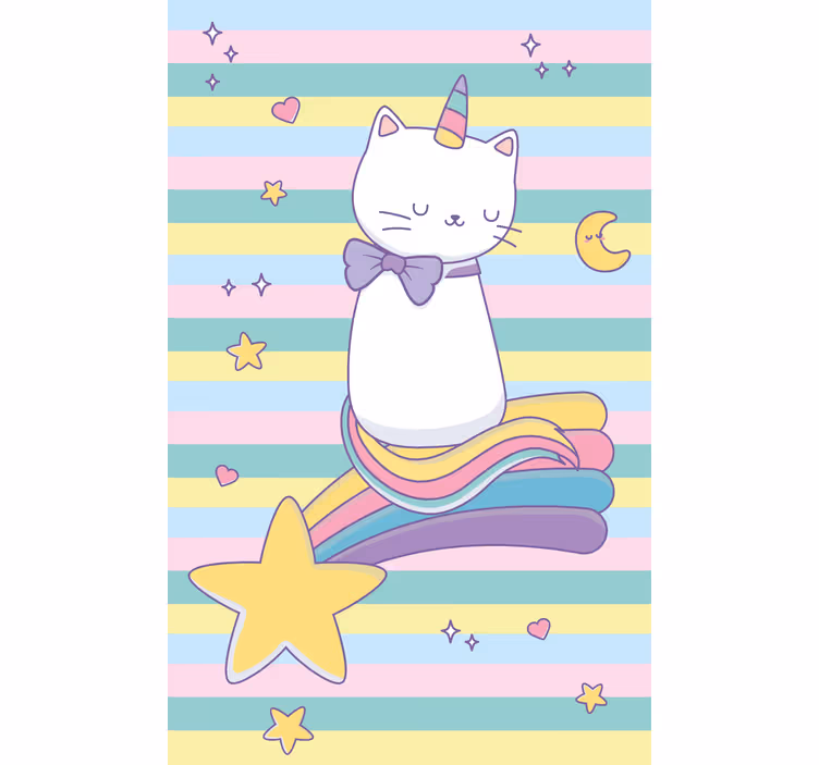 Roleta dla dzieci z magicznym jednorożcem kota - TenStickers