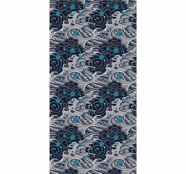 Oryginalna roleta kwieciste fale oceanu - TenStickers