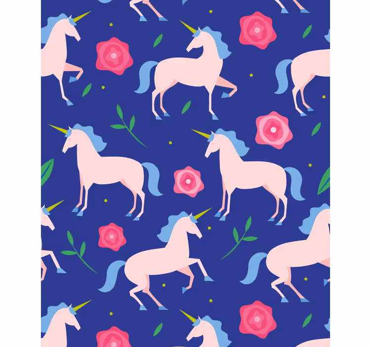 Roleta dla dzieci jednorożce i kwiaty - TenStickers