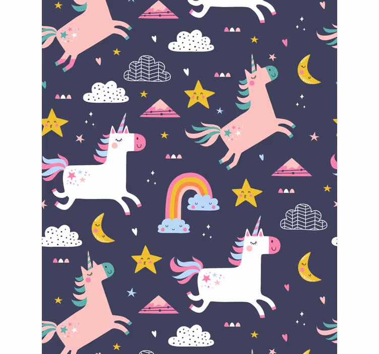 Roleta dla dzieci jednorożce i gwiazdy - TenStickers