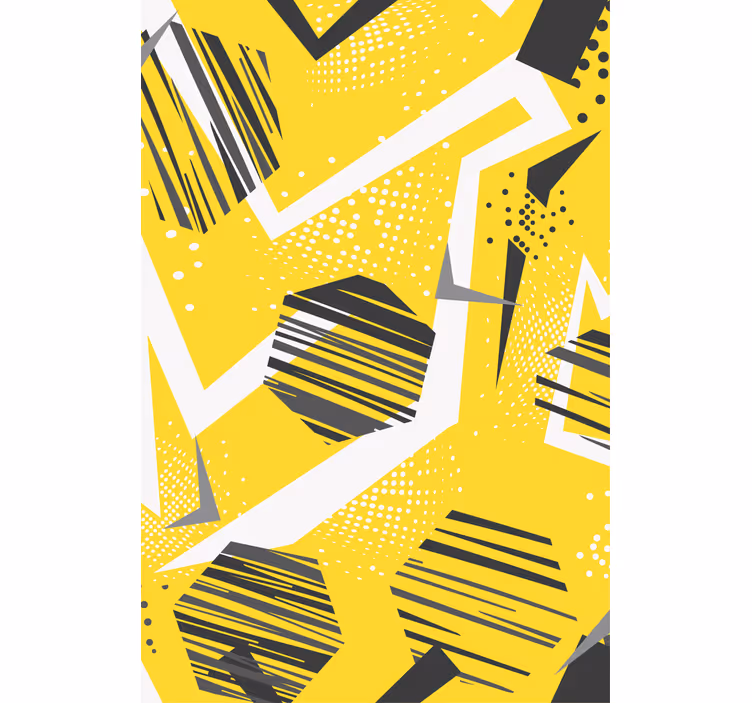 Nowoczesna roleta żółta dynamiczna geometria - TenStickers