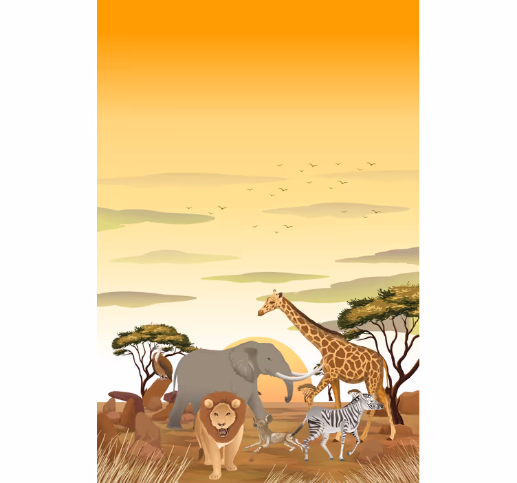 Roleta dla dzieci w zwierzęta Afrykański krajobraz Safari - TenStickers