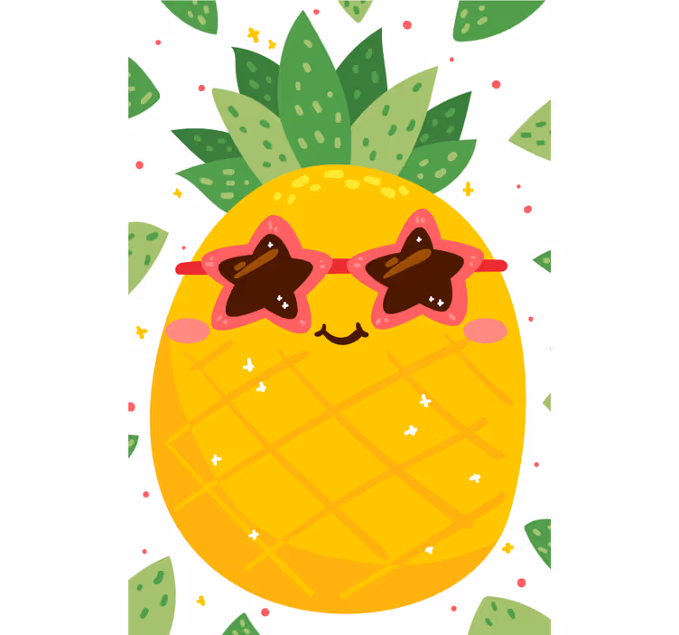 Roleta do kuchni ananas z różowymi okularami - TenStickers