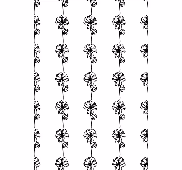 Roleta w kwiaty czarne pionowe kwiaty - TenStickers